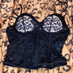 Black lace corset